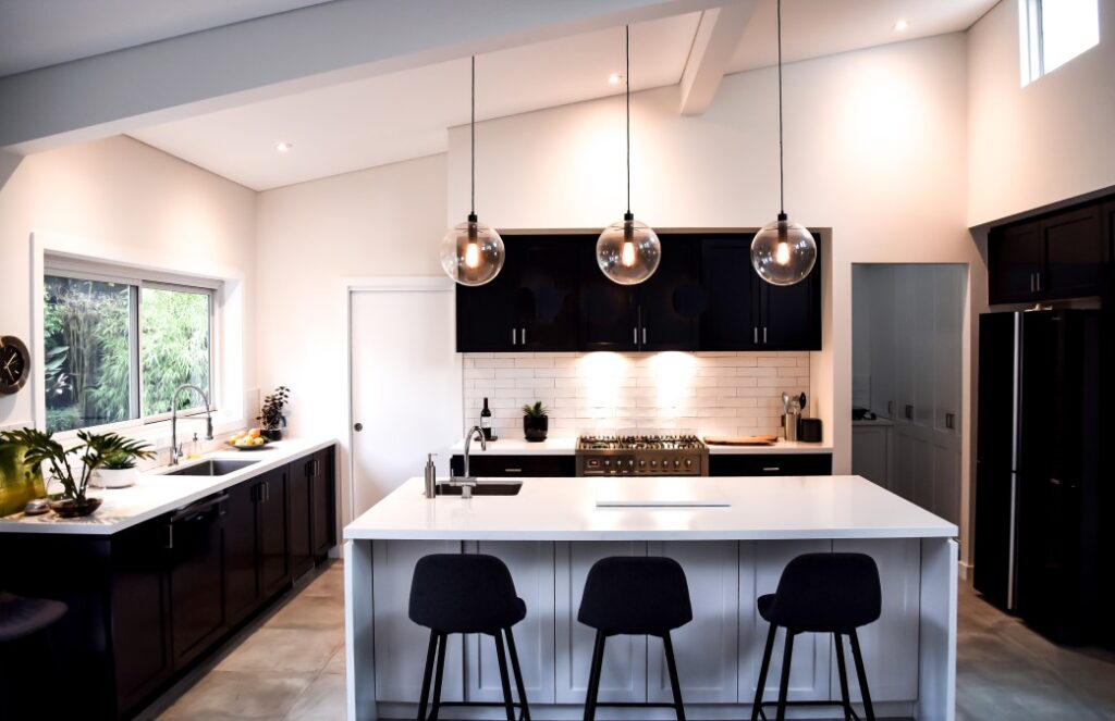 a modern kitchen in a contemporary black and white design t20 W7PNlL